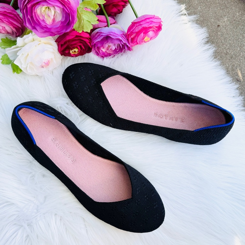 Rothy’s Black Shimmer Ballet Flats